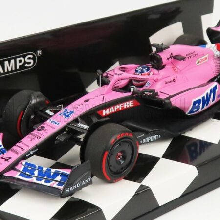 MINICHAMPS 1/43 ALPINE | F1 A522 TEAM ALPINE BWT N 14 BAHRAIN GP 2022 FERNANDO ALONSO | PINK BLUE