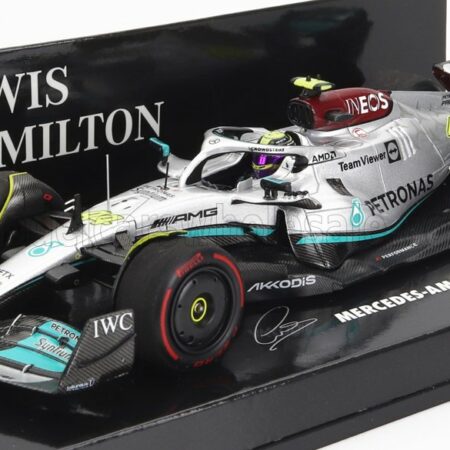 MINICHAMPS 1/43 MERCEDES GP | F1 W13E TEAM MERCEDES-AMG PETRONAS F1 N 44 3rd BAHRAIN GP 2022 LEWIS HAMILTON | SILVER GREEN