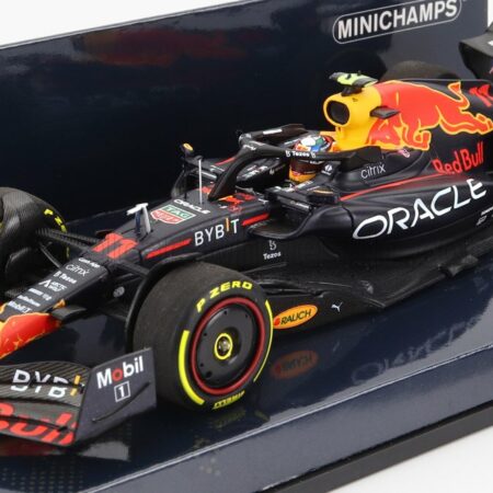 MINICHAMPS 1/43 RED BULL | F1  RB18 TEAM ORACLE RED BULL RACING N 11 BAHRAIN GP 2022 SERGIO PEREZ | MATT BLUE YELLOW RED