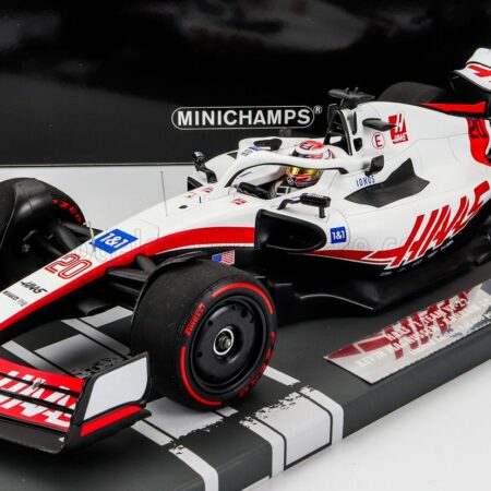 MINICHAMPS 1/18 HAAS | F1  VF-22 FERRARI TEAM HAAS N 20 5th BAHRAIN GP 2022 KEVIN MAGNUSSEN | WHITE BLACK RED