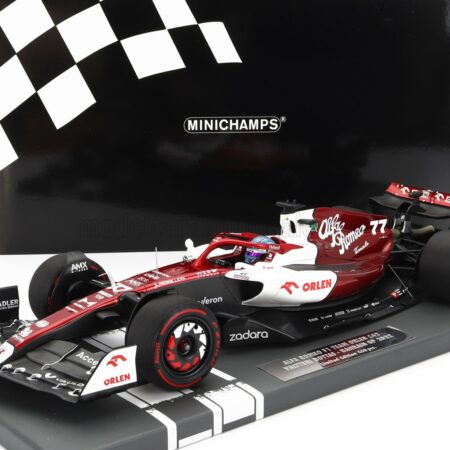 MINICHAMPS 1/18 ALFA ROMEO | F1  C42 TEAM ORLEN RACING N 77 BAHRAIN GP 2022 VALTTERI BOTTAS | WHITE RED MET