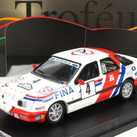 TROFEU 1/43 FORD ENGLAND | SIERRA XR 4x4 TEAM FINA (night version) 4th BOUCLES DE SPA 1988 M.LOVELL - T.HERRYMAN | WHITE RED BLUE
