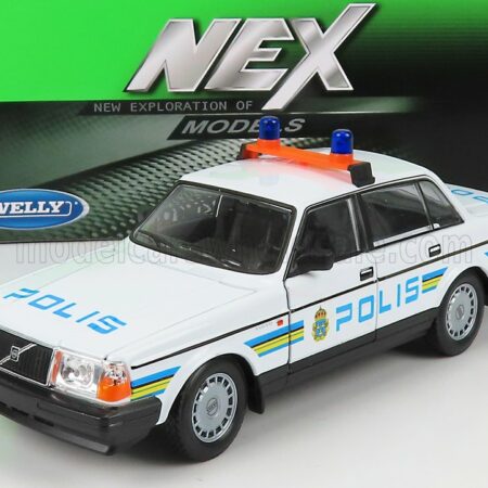 WELLY 1/24 VOLVO | 240 GL POLIS SWEDEN POLICE 1986 | WHITE