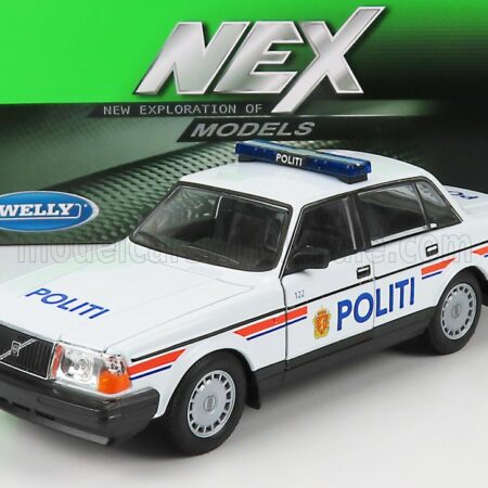 WELLY 1/24 VOLVO | 240 GL POLITI NORWAY POLICE 1986 | WHITE