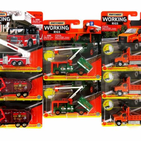 MATCHBOX 1/64 TRUCK | SET ASSORTMENT 8 PIECES - 2X GARBAGE KING XL - SCALA FIRE ENGINE - 3X GMC 3500 - 2X C8500 TRIMMING | VARIOUS