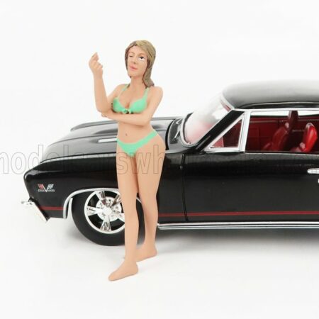 AMERICAN DIORAMA 1/24 FIGURES | GIRL BIKINI - AUGUST | PINK GREEN