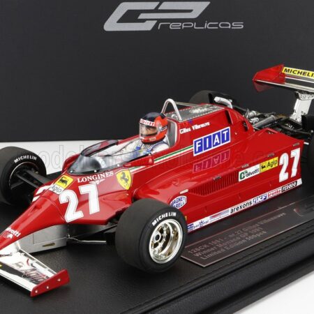 GP-REPLICAS 1/18 FERRARI | F1  126CK N 27 WINNER MONACO GP (WITH PILOT FIGURE) 1981 G.VILLENEUVE - CON VETRINA - WITH SHOWCASE | RED