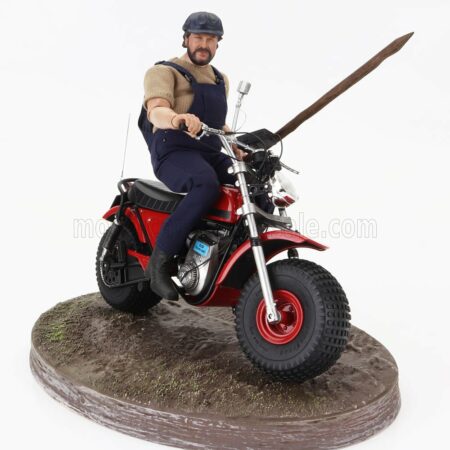 CLC-MODELS 1/12 MOTOZODIACO | TUAREG 1972 WITH BUD SPENCER ACTION FIGURE - FROM MOVIE - ALTRIMENTI CI ARRABBIAMO - TV SERIES -  - MOTORCYCLE | RED