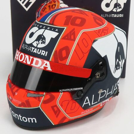 MINI HELMET 1/2 BELL HELMET | F1  CASCO HELMET AT02 HONDA RA620H TEAM ALPHA TAURI N 10 SEASON 2021 PIERRE GASLY | RED BLACK