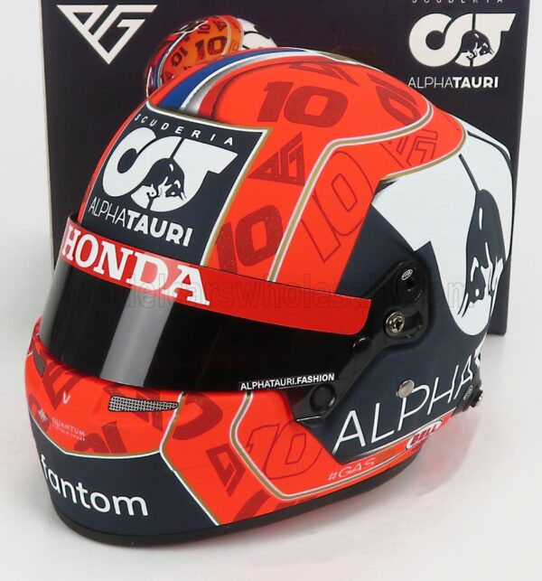 MINI HELMET 1/2 BELL HELMET | F1  CASCO HELMET AT02 HONDA RA620H TEAM ALPHA TAURI N 10 SEASON 2021 PIERRE GASLY | RED BLACK