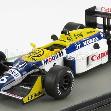 EDICOLA 1/43 WILLIAMS | F1  HONDA FW11B N 6 WORLD CHAMPION SEASON 1987 NELSON PIQUET | WHITE BLUE YELLOW