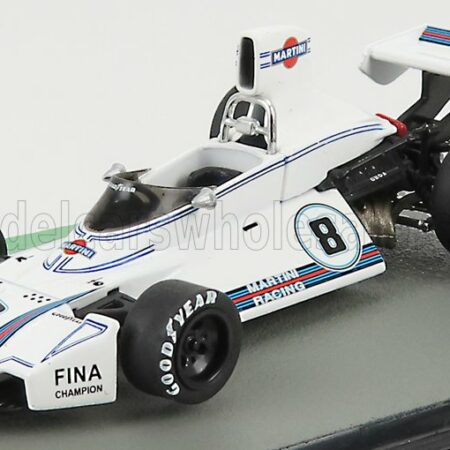 EDICOLA 1/43 BRABHAM | F1  BT44 TEAM MARTINI RACING N 8 BRAZILIAN GP 1975 CARLOS PACE | WHITE