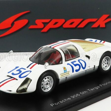 SPARK-MODEL 1/43 PORSCHE | 906 N 150 5th TARGA FLORIO 1966 C.BOURILLOT - U.MAGLIOLI | WHITE