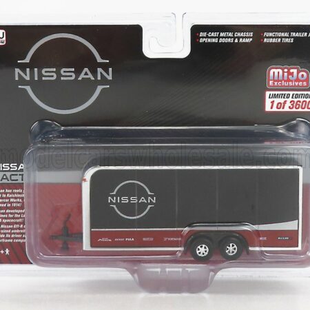 AUTOWORLD 1/64 TRAILER | NISSAN TRAILER CAR TRANSPORTER | BLACK RED