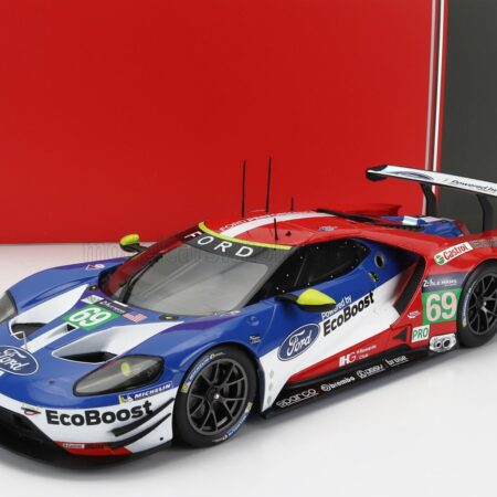 IXO-MODELS 1/18 FORD USA | GT 3.5L TURBO V6 TEAM FORD CHIP GANASSI UK N 69 LMGTE PRO 24h LE MANS 2017 R.BRISCOE - S.DIX ON - R.WESTBROOK | RED BLUE WHITE