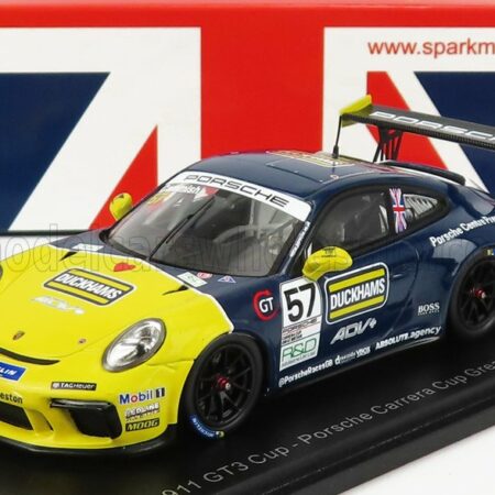 SPARK-MODEL 1/43 PORSCHE | 911 991 GT3 CUP N 25 PORSCHE CARRERA CUP ENGLAND CHAMPION 2021 DAN CAMMISH | BLACK YELLOW