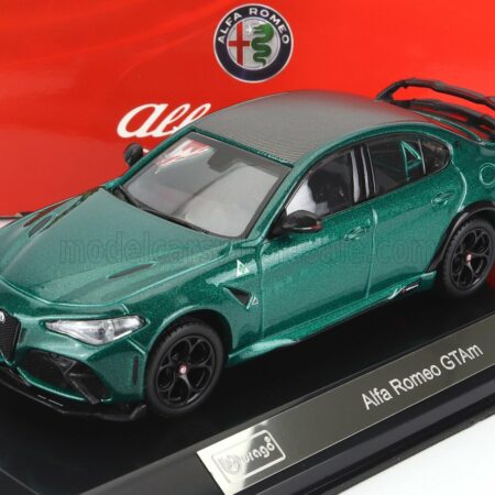 BURAGO 1/43 ALFA ROMEO | GIULIA GTAm 2020 - WITH HARD SHOWCASE - EXCLUSIVE CARMODEL | VERDE MONTREAL - GREEN MET