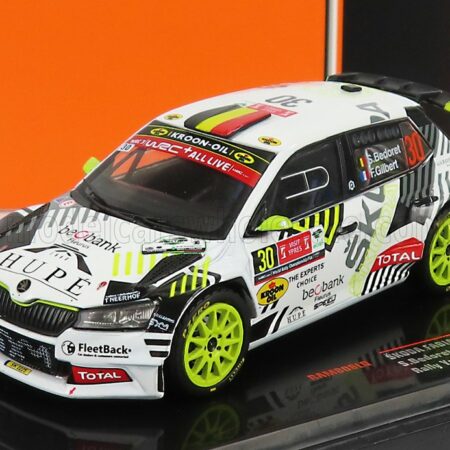 IXO-MODELS 1/43 SKODA | FABIA RALLY2 EVO N 30 RALLY YPRES 2021 S.BEDORET - F.GILBERT | WHITE BLACK YELLOW