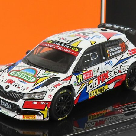 IXO-MODELS 1/43 SKODA | FABIA RALLY2 EVO N 39 RALLY YPRES 2021 P.J.CRACCO - J.VERMEULEN | WHITE RED BLUE