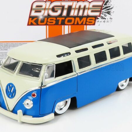 JADA 1/24 VOLKSWAGEN | T1 MINIBUS CUSTOM 1962 | BLUE WHITE