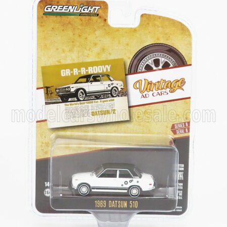 GREENLIGHT 1/64 DATSUN | 510 1969 | WHITE BLACK