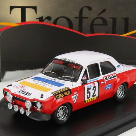 TROFEU 1/43 FORD ENGLAND | ESCORT MKI (night version) N 52 RALLY TAP 1974 C.FONTAINHAS - R.SEROMENHO | WHITE RED