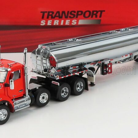 DM-MODELS 1/50 KENWORTH | T880 TRUCK WITH FD9300/DT-C4 TANKER PETROLEUM 1990 | RED CHROME