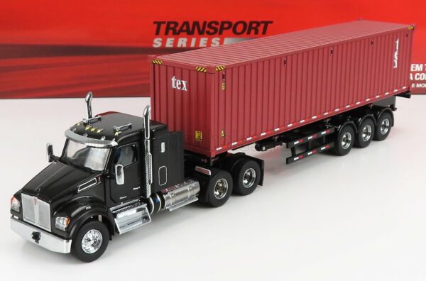 DM-MODELS 1/50 KENWORTH | T880 SBFA TRUCK CONTAINER 40 1990 | BLACK BROWN