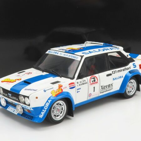 KYOSHO 1/18 FIAT | 131 ABARTH N 1 WINNER RALLY 1000 LAKES 1980 M.ALEN - I.KIVIMAKI | WHITE BLUE