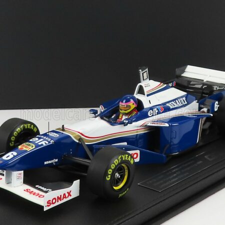 GP-REPLICAS 1/18 WILLIAMS | F1  FW18 RENAULT N 6 (with pilot figure) SEASON 1996 JACQUES VILLENEUVE - CON VETRINA - WITH SHOWCASE | BLUE WHITE