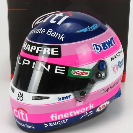 MINI HELMET 1/2 BELL HELMET | F1  CASCO HELMET A522 TEAM ALPINE BWT N 14 SEASON 2022 FERNANDO ALONSO | BLUE PINK WHITE