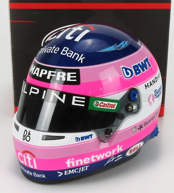 MINI HELMET 1/2 BELL HELMET | F1  CASCO HELMET A522 TEAM ALPINE BWT N 14 SEASON 2022 FERNANDO ALONSO | BLUE PINK WHITE