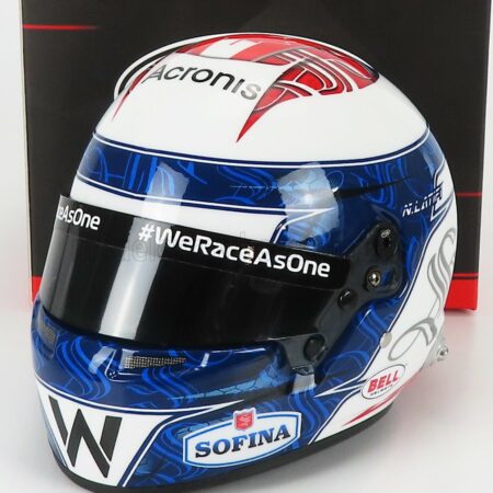 MINI HELMET 1/2 BELL HELMET | F1  CASCO HELMET WILLIAMS FW44 TEAM WILLIAMS RACING N 6 SEASON 2022 NICHOLAS LATIFI | WHITE BLUE RED