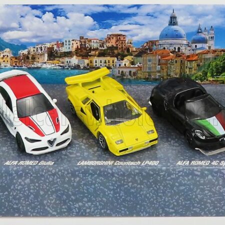 MAJORETTE 1/64 LAMBORGHINI | SET ASSORTMENT 5 PIECES ITALY DREAMS CARS - URUS - COUNTACH LP400 - HURACAN AVIO - ALFA ROMEO GIULIA - 4C SPIDER | VARIOUS