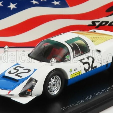 SPARK-MODEL 1/43 PORSCHE | 906 N 52 12h SEBRING 1966 H.HERRMANN - J.BUZZETTA - G.MITTER | WHITE LIGHT BLUE