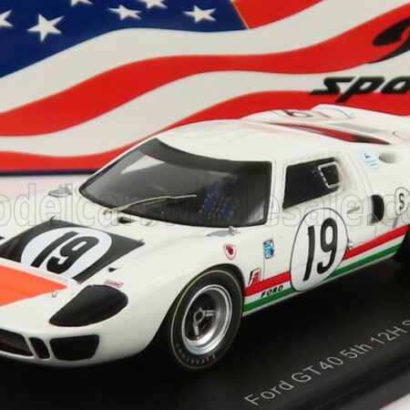 SPARK-MODEL 1/43 FORD USA | GT40 MKIV 7.0L V8 N 19 12h SEBRING 1967 N.VACCARELLA - U.MAGLIOLI | WHITE