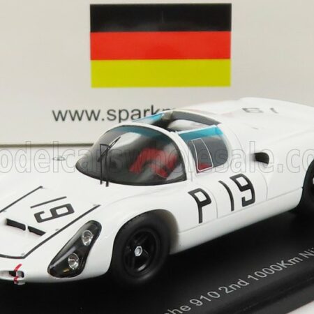 SPARK-MODEL 1/43 PORSCHE | 910 N 19 2nd 1000km NURBURGRING 1967 P.HAWKINS - G.KOCH | WHITE