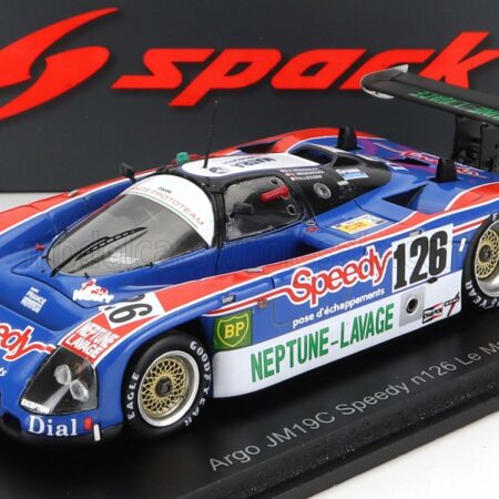 SPARK-MODEL 1/43 ARGO | JM19C 3.3L V8 TEAM FRANCE PROTOTEAM N 126 24h LE MANS 1989 J.MESSAOUDI - P.F.ROUSSELOT - T.LECERF | BLUE WHITE ORANGE