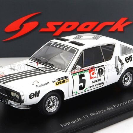 SPARK-MODEL 1/43 RENAULT | R17 N 5 RALLY BANDAMA 1973 J.F.PIOT - F.JAUBER | WHITE BLACK