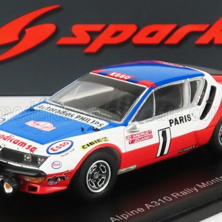 SPARK-MODEL 1/43 RENAULT | ALPINE A310 N 1 RALLY MONTECARLO 1976 J.C.ANDRUET - Y.JOUANNY | WHITE RED BLUE