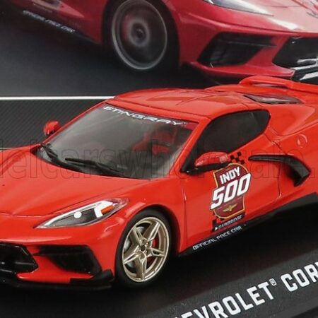 GREENLIGHT 1/43 CHEVROLET | CORVETTE C8 OFFICAL PACE CAR INDIANAPOLIS 500 MILE RACE 2020 | RED