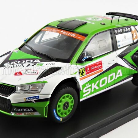 EDICOLA 1/24 SKODA | FABIA R5 N 23 RALLY PORTUGAL 2019 K.ROVANPERA - J.HALTTUNEN | GREEN WHITE