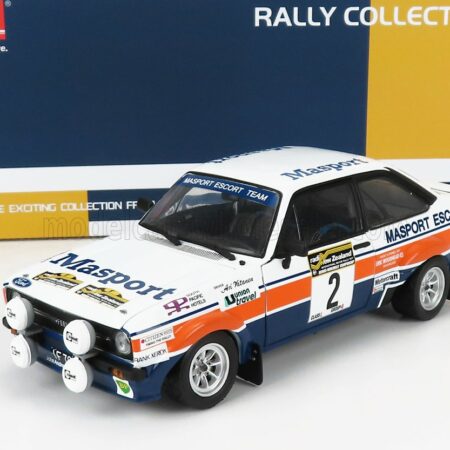 SUN-STAR 1/18 FORD ENGLAND | ESCORT RS1800 (night version) N 2 2nd RALLY SOUTH PACIFIC NEW ZEALAND 1977 A.VATANEN - J.SCOTT | WHITE ORANGE BLUE