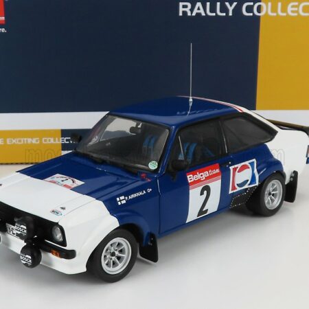 SUN-STAR 1/18 FORD ENGLAND | ESCORT RS1800 (night version) PEPSI-COLA N 2 RALLY CIRCUIT DE ARDENNES 1983 P.AIRIKKALA - J.PIRONEN | BLUE WHITE