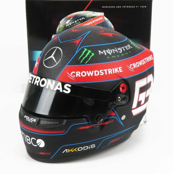 MINI HELMET 1/2 BELL HELMET | F1  CASCO HELMET GEORGE RUSSEL - MERCEDES AMG PETRONAS SEASON 2022 | BLACK RED