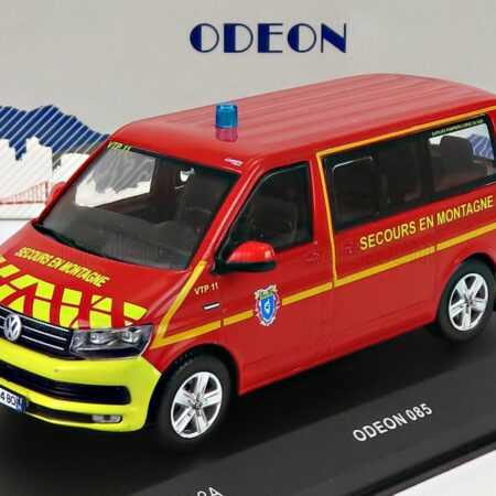 ODEON 1/43 VOLKSWAGEN | T6 MINIBUS SAPEURS POMPIERS SDIS 2A SECOURS EN MONTAGNE 2015 | RED YELLOW