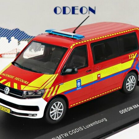 ODEON 1/43 VOLKSWAGEN | T6 MINIBUS SAPEURS POMPIERS CGDIS LUXEMBOURG 2015 | RED YELLOW WHITE