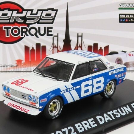 GREENLIGHT 1/43 DATSUN | 510 BRE N 68 RACING 1972 P.GREGG | WHITE BLUE