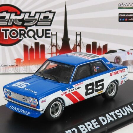 GREENLIGHT 1/43 DATSUN | 510 BRE N 85 RACING 1972 B.ALLISON | BLUE WHITE