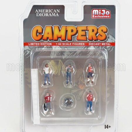 AMERICAN DIORAMA 1/64 FIGURES | SET CAMPER CAMPEGGIO - CAMPING SET CARAVAN | VARIOUS